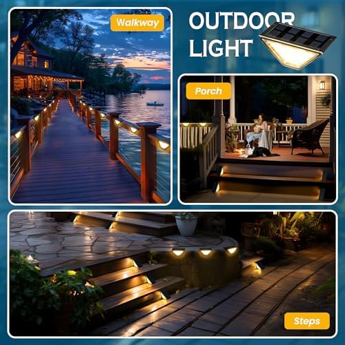 Solar Step Lights, 6 Pack, Warm White