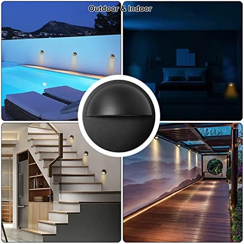 RNEHON 4-Pack 2W Low Voltage LED Deck Lights, Black