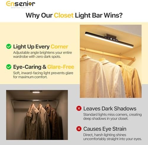 Ensenior 4W Motion Sensor Rechargeable Light Bar