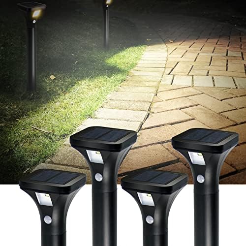 AURAXY Solar Motion Sensor Pathway Lights, 4 Pack
