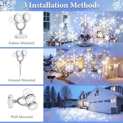 Dual Head Snowflake Christmas Projector Lights