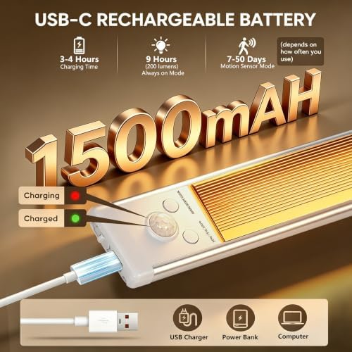 6Pack 9.5in Rechargeable Under Cabinet Lights