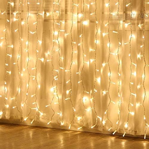 Warm White Curtain Fairy Lights, 6.6x6.6 Ft