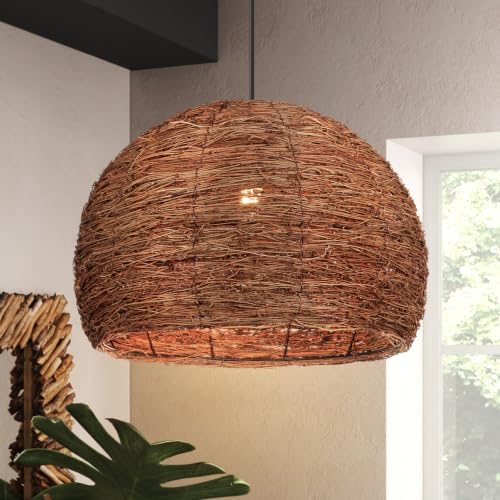 Arturesthome Boho Pendant Light Fixture Woven Chandelier Wicker