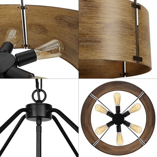 CNRATYE 6-Light Farmhouse Drum Chandelier