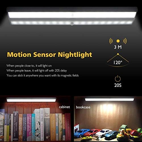 Wireless Motion Sensor Cabinet Lights 10-LED USB Rechargeable Closet