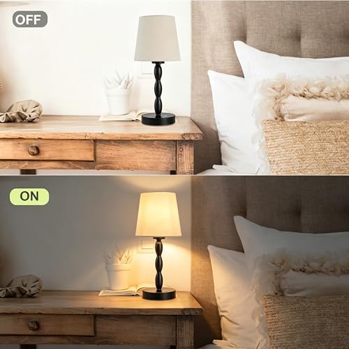 CASTLELIFE Rechargeable Cordless Table Lamp, Black