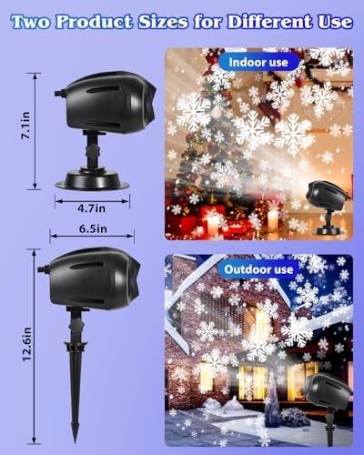 Christmas Snowflake Projector Lights, Double Head, Remote