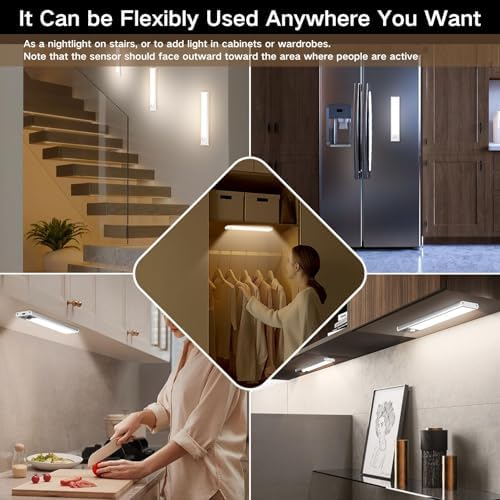 Motion Sensor Under Cabinet Lighting-Magnetic Rechargeable Closet