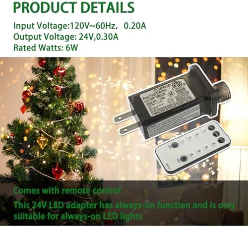 24V 7.2W 8 Mode LED Controller with IR Remote