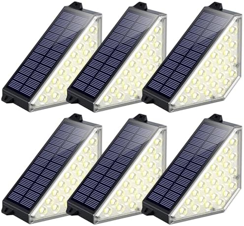 TECKNET Solar Step Lights, Warm White, 6 Pack