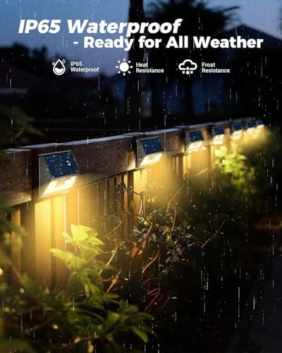 Vighep 4 Pack Solar Fence Lights, Motion Sensor