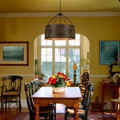 CNRATYE 6-Light Farmhouse Drum Chandelier