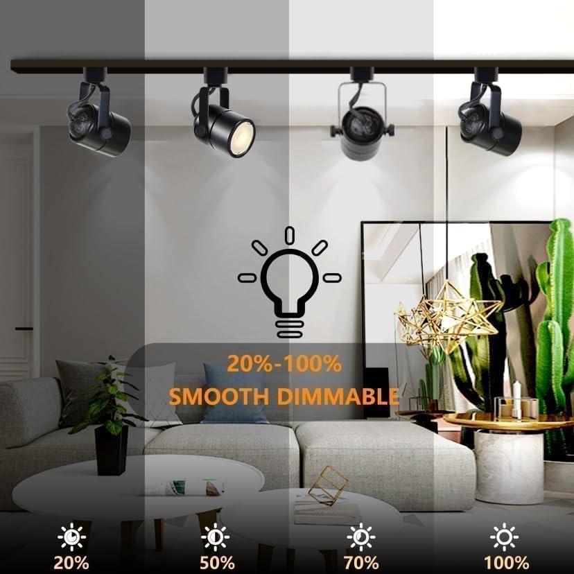 12-Light GU10 LED Track Lighting Kit, 3000K, Black