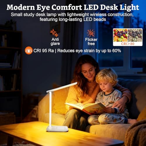 LED Rechargeable Desk Lamp, 4000mah, White