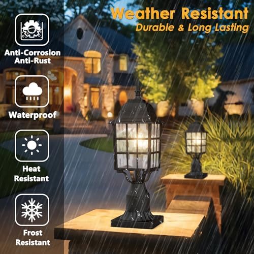 2-Pack Aluminum Outdoor Post Light Fixture