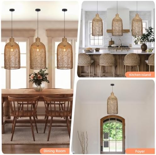 Arturesthome 1-Light Rustic Rattan Chandelier