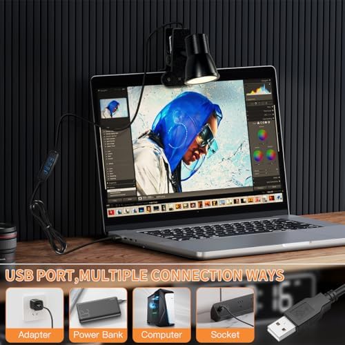 LUJOLUMIN Clip Lamp, 5W, 3 Color Temperature Options