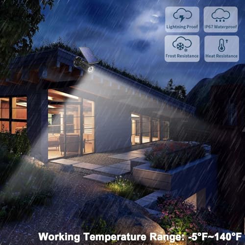 Solar Motion Lights Outdoor 2000LM Security Flood Lights IP67