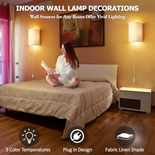 OCATO Plug-in Wall Sconces Set of Two