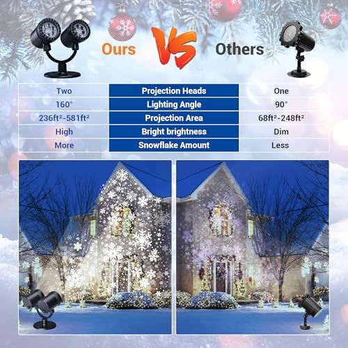 Snowflake Projector Lights with Timer