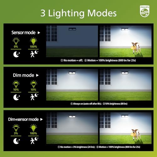 Philips Solar Outdoor Motion Sensor Lights, 258 LEDs