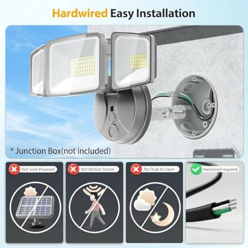 Onforu LED Security Flood Light, 75W, 6500K