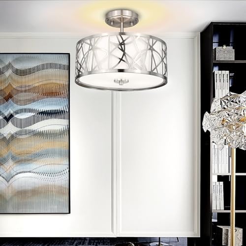 Edwarmlux 3-Light 12.6" Semi Flush Mount Ceiling Light