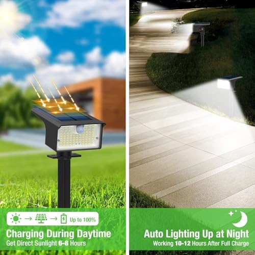 nipify 62 LED Solar Motion Sensor Spot Lights, 3 Pack