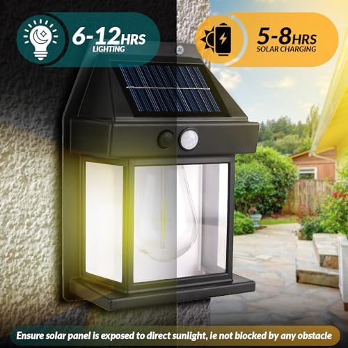 Solar Wall Lights, 2 Pack, Waterproof