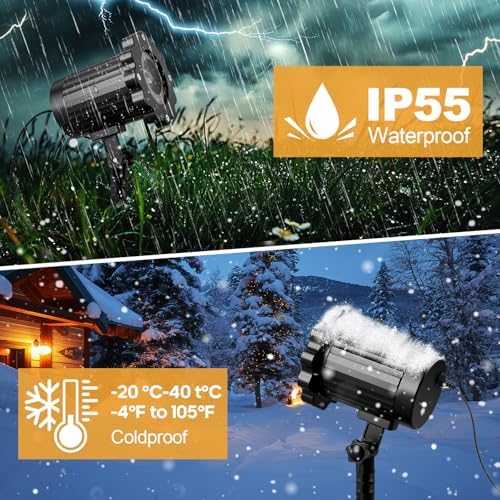 3D Dynamic Christmas Projector Lights, Santa in Sleigh