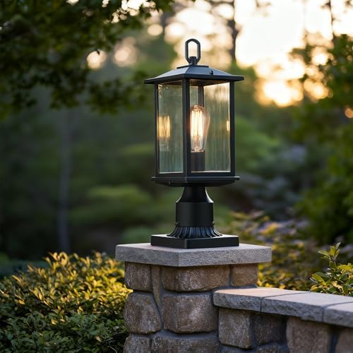 mirrea 18-Inch Outdoor Post Light, Matte Black