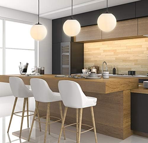 JONATHAN Y Bleecker Globe Pendant, 7.75" White/Oil Rubbed Bronze