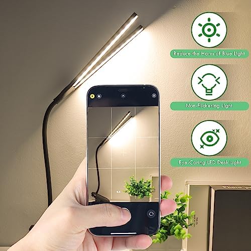 Black Rechargeable LED Clip Reading Light, 2600mAh