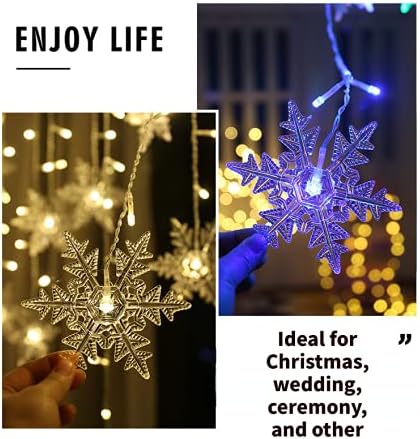 Snowflake LED Curtain Lights, 19Ft/6M, 96 LEDs