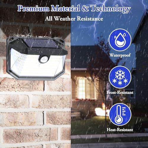 Solar Outdoor Motion Sensor Wall Lights, 2-Pack