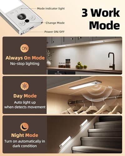 EZVALO 2-Pack 12inch Motion Sensor Under Cabinet Lights