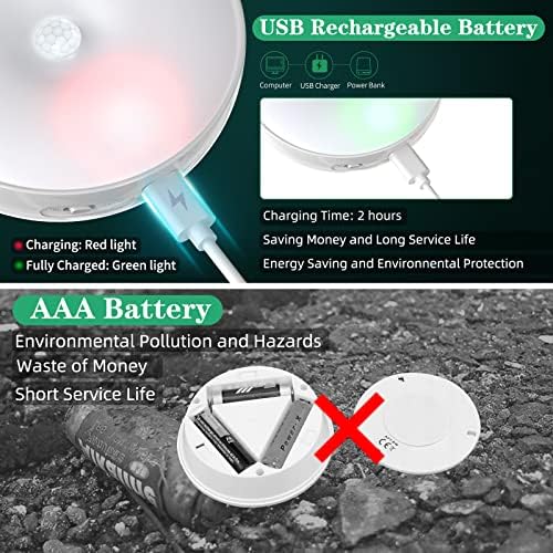 Lightbiz Wireless Motion Sensor Puck Lights, 3 Pack