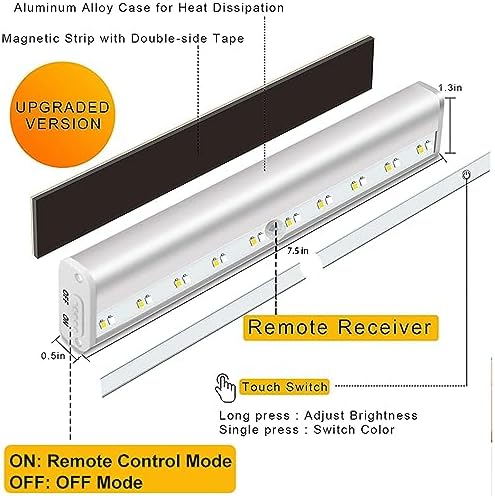 Remote Control Under Cabinet Lights, 6 Pack, 3 Colors