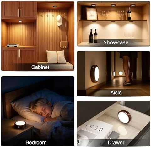 Puck Lights with Remote Control Rechargeable, Full-Screen Wireless LED