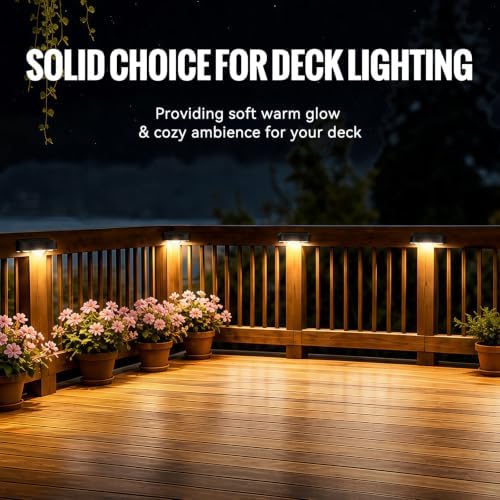12 Pack Solar Deck Fence Lights, Motion Sensor, 3 Modes