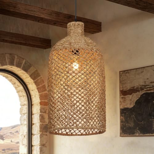 Arturesthome 1-Light Rustic Rattan Chandelier