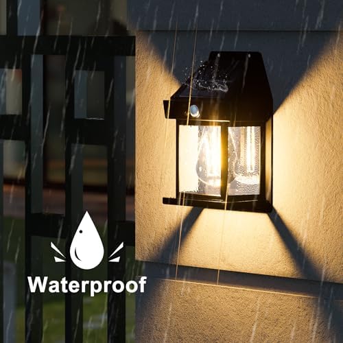 Jyoiat Solar Porch Wall Lights, 4 Pack, Motion Sensor