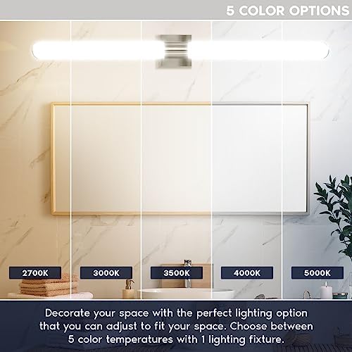 LUXRITE 48 Inch LED Vanity Light, Brushed Nickel