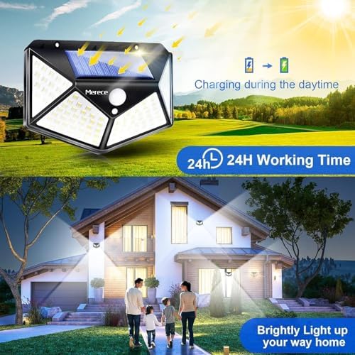 Solar Outdoor Motion Sensor Wall Lights, 6 Pack