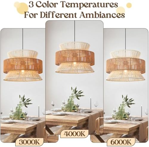 15.8" Boho Rattan Chandelier