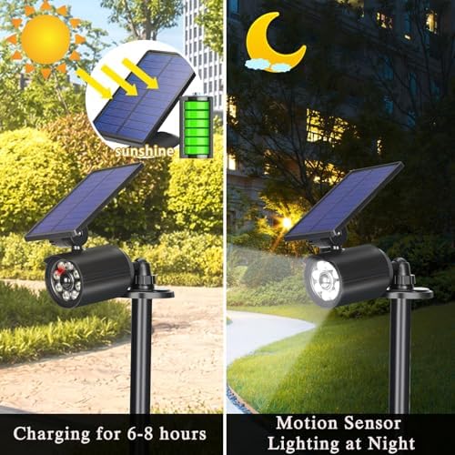 Solar Motion Security Lights, 2 Pack, 3600mAh
