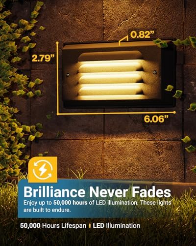 Sunco 6-Pack Low Voltage LED Step Lights, Bronze
