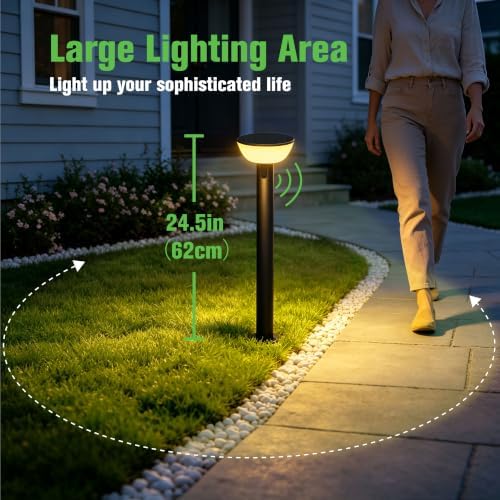 Solar Outdoor Pathway Lights, Motion Sensor, 2-Pack