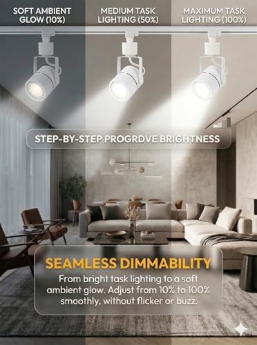 10W H Type LED Track Lighting Heads, 20-Pack